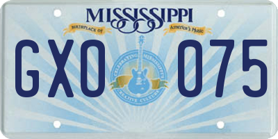 MS license plate GXO075