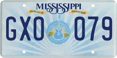 MS license plate GXO079