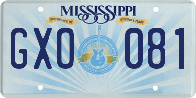 MS license plate GXO081