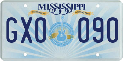 MS license plate GXO090