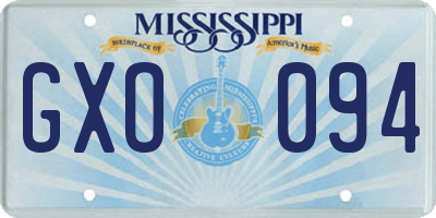 MS license plate GXO094