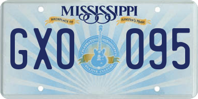 MS license plate GXO095