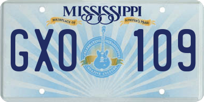 MS license plate GXO109