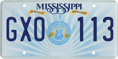 MS license plate GXO113
