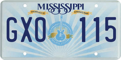 MS license plate GXO115