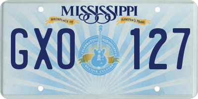 MS license plate GXO127