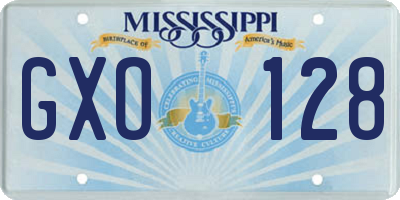 MS license plate GXO128