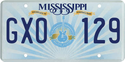 MS license plate GXO129