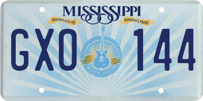 MS license plate GXO144