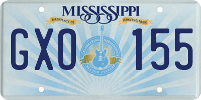 MS license plate GXO155