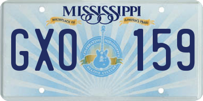 MS license plate GXO159