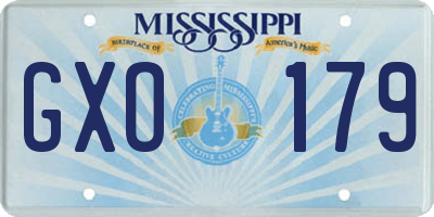 MS license plate GXO179
