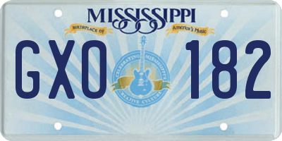 MS license plate GXO182