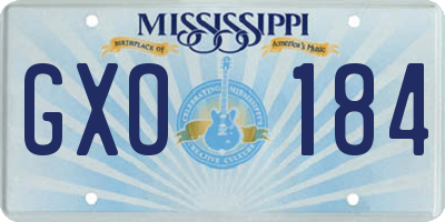 MS license plate GXO184