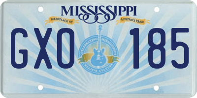 MS license plate GXO185