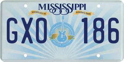 MS license plate GXO186