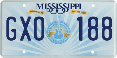 MS license plate GXO188