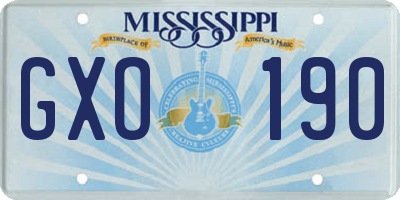 MS license plate GXO190