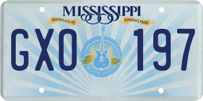 MS license plate GXO197