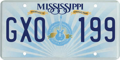 MS license plate GXO199