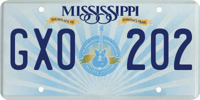 MS license plate GXO202