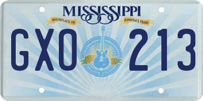 MS license plate GXO213