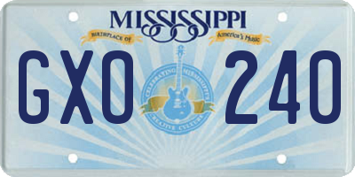 MS license plate GXO240