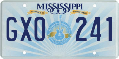 MS license plate GXO241
