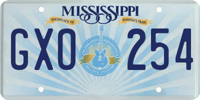 MS license plate GXO254