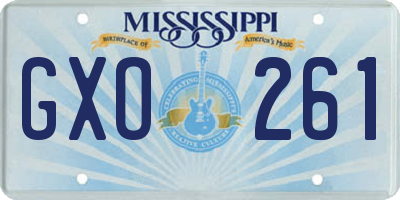 MS license plate GXO261