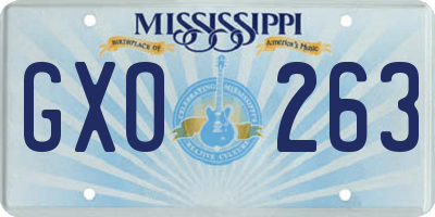 MS license plate GXO263