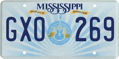 MS license plate GXO269