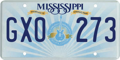 MS license plate GXO273