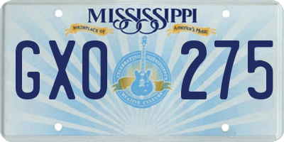 MS license plate GXO275