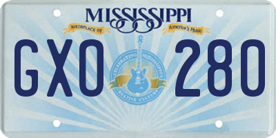 MS license plate GXO280
