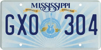 MS license plate GXO304