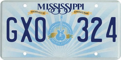 MS license plate GXO324