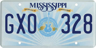 MS license plate GXO328