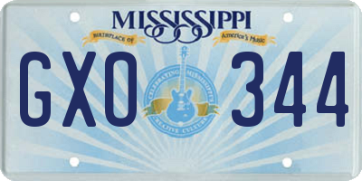 MS license plate GXO344