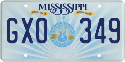 MS license plate GXO349