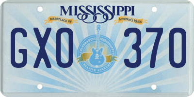 MS license plate GXO370
