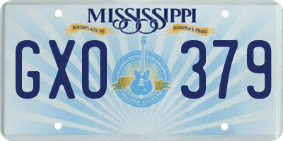 MS license plate GXO379