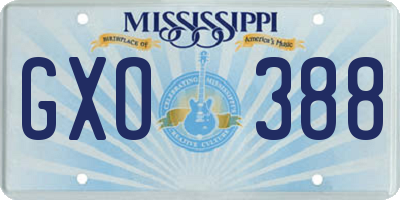 MS license plate GXO388