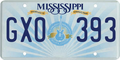MS license plate GXO393