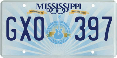 MS license plate GXO397
