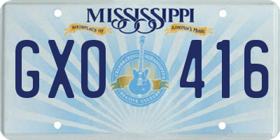 MS license plate GXO416