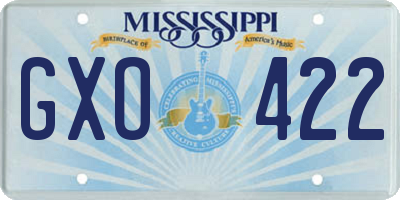 MS license plate GXO422