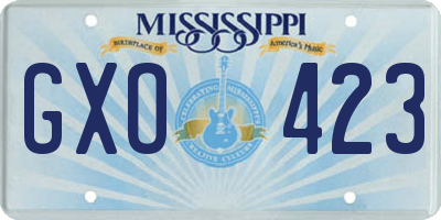 MS license plate GXO423