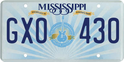 MS license plate GXO430