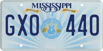 MS license plate GXO440